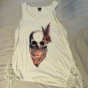 Torrid sharkbite fringe tank top